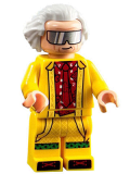 LEGO btf002 Doc Brown - Long Hair, Yellow Coat
