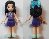 LEGO frnd283 Friends Emma, Dark Purple Skirt, Medium Lavender Top, Light Aqua Shoes, Bow