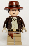 LEGO iaj049 Indiana Jones - Dark Brown Jacket, Reddish Brown Dual Molded Hat with Hair, Dark Tan Hands
