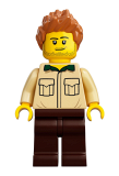 LEGO idea052 Dad, Stubble, Shirt with Dark Green Collar, Medium Nougat Hair Spiked